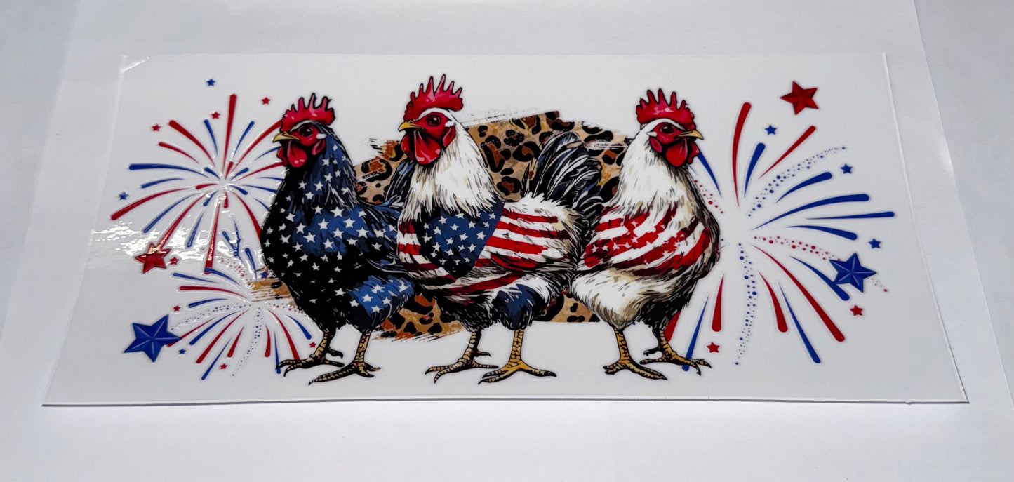 Red White and Blue Chickens
