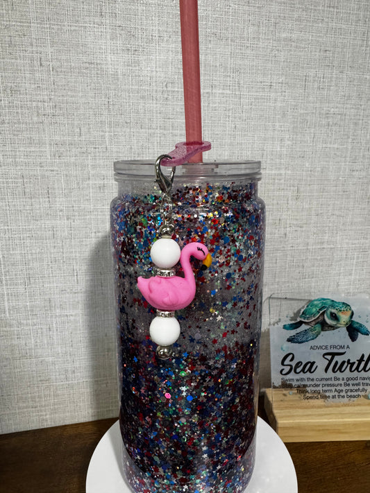 Flamingo Straw Charm
