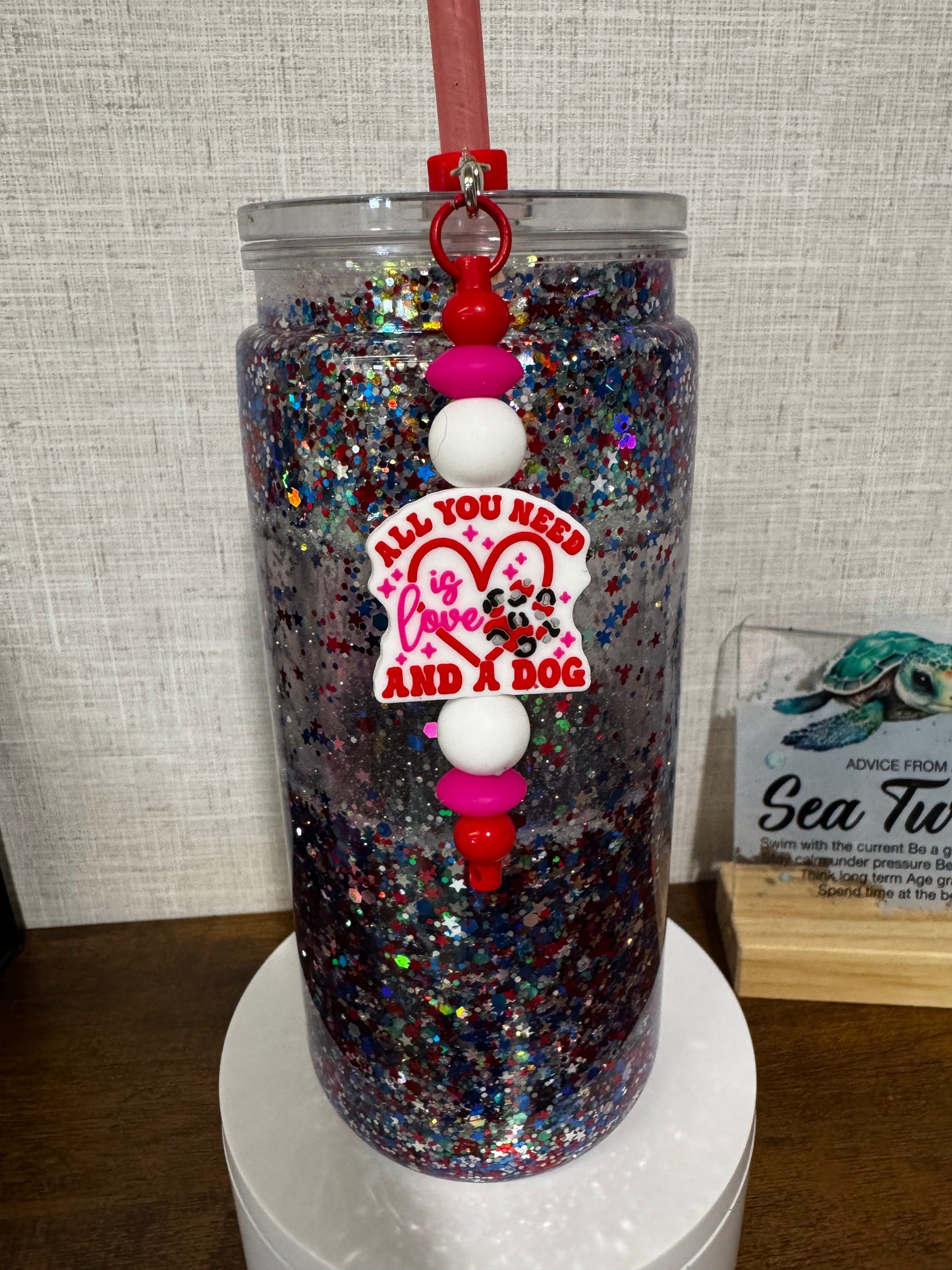 All You Need is Love and a Dog Straw Charm