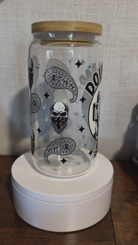 Skeleton Dad Glass Cup